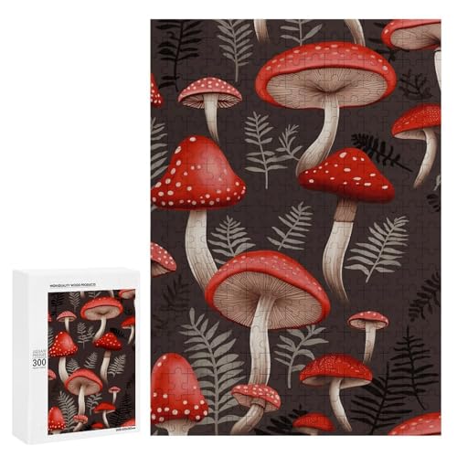 Holzpuzzle für Erwachsene, Rote Pilze1 gedrucktes Puzzle für Erwachsene, kommt mit Einer schönen Box von BVKWNTSA