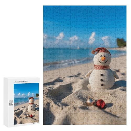 Holzpuzzle für Erwachsene, Sand Schneemann am Strand gedruckt Puzzle für Erwachsene, kommt mit Einer schönen Box Holzpuzzle für Erwachsene, Sand Schneemann am Strand gedruckt Puzzle für Erwachsene, kommt mit Einer schönen Box von BVKWNTSA