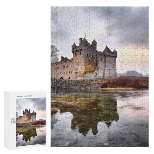 Holzpuzzle für Erwachsene, Schloss in der Nähe von Seesteinen gedrucktes Puzzle für Erwachsene, kommt mit Einer schönen Box von BVKWNTSA