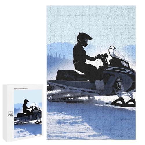 Holzpuzzle für Erwachsene, Schneemobil 1 gedrucktes Puzzle für Erwachsene, kommt mit einer schönen Box von BVKWNTSA