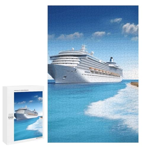 Holzpuzzle für Erwachsene, Seaside Cruise Ship Printed Puzzle für Erwachsene, Kommt mit einer schönen Box von BVKWNTSA