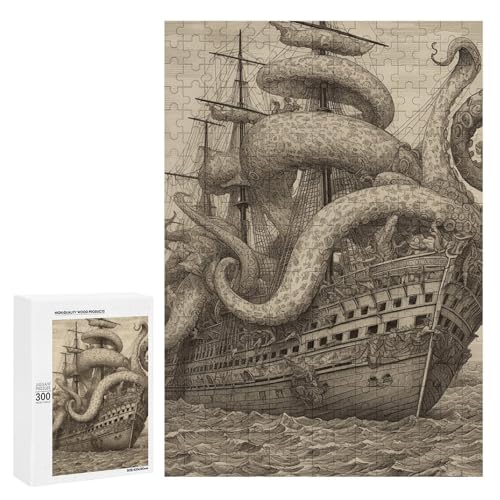 Holzpuzzle für Erwachsene, Segelpirat Octopus2 gedrucktes Puzzle für Erwachsene, kommt mit Einer schönen Box Holzpuzzle für Erwachsene, Segelpirat Octopus2 gedrucktes Puzzle für Erwachsene, kommt mit Einer schönen Box von BVKWNTSA