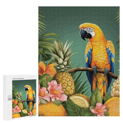 Holzpuzzle für Erwachsene, Sommerpapagei Ananas Vogel gedrucktes Puzzle für Erwachsene, kommt mit Einer schönen Box Holzpuzzle für Erwachsene, Sommerpapagei Ananas Vogel gedrucktes Puzzle für Erwachsene, kommt mit Einer schönen Box von BVKWNTSA