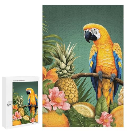 Holzpuzzle für Erwachsene, Sommerpapagei Ananas Vogel gedrucktes Puzzle für Erwachsene, kommt mit Einer schönen Box Holzpuzzle für Erwachsene, Sommerpapagei Ananas Vogel gedrucktes Puzzle für Erwachsene, kommt mit Einer schönen Box von BVKWNTSA