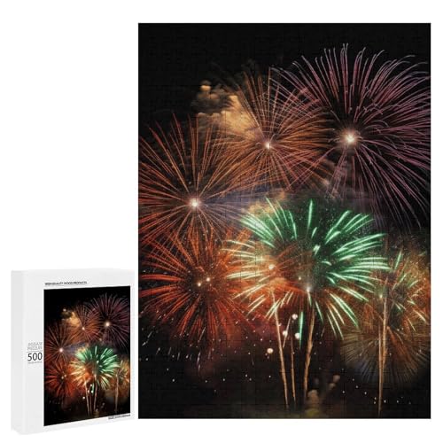 Holzpuzzle für Erwachsene, Splendid Fireworks Printed Puzzle für Erwachsene, Kommt mit Einer schönen Box von BVKWNTSA