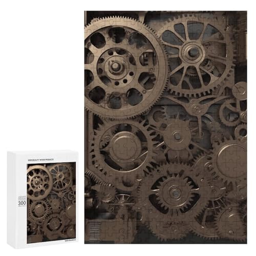 Holzpuzzle für Erwachsene, Steampunk Mechanische Zahnräder Gedrucktes Puzzle für Erwachsene, Kommt mit Einer schönen Box Holzpuzzle für Erwachsene, Steampunk Mechanische Zahnräder Gedrucktes Puzzle für Erwachsene, Kommt mit Einer schönen Box von BVKWNTSA