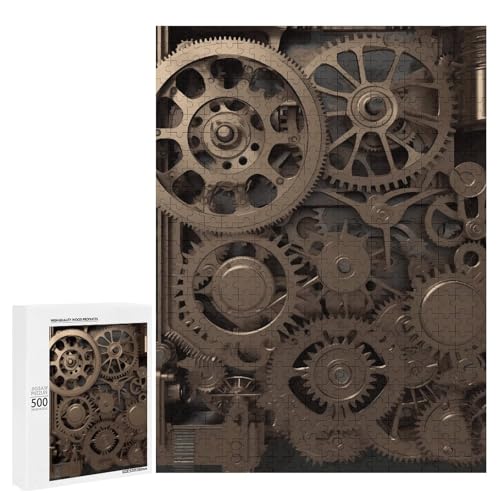 Holzpuzzle für Erwachsene, Steampunk Mechanische Zahnräder Gedrucktes Puzzle für Erwachsene, Kommt mit Einer schönen Box Holzpuzzle für Erwachsene, Steampunk Mechanische Zahnräder Gedrucktes Puzzle für Erwachsene, Kommt mit Einer schönen Box von BVKWNTSA