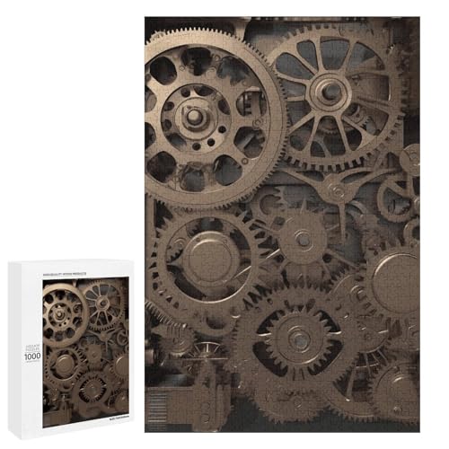 Holzpuzzle für Erwachsene, Steampunk Mechanische Zahnräder Gedrucktes Puzzle für Erwachsene, Kommt mit Einer schönen Box Holzpuzzle für Erwachsene, Steampunk Mechanische Zahnräder Gedrucktes Puzzle für Erwachsene, Kommt mit Einer schönen Box von BVKWNTSA