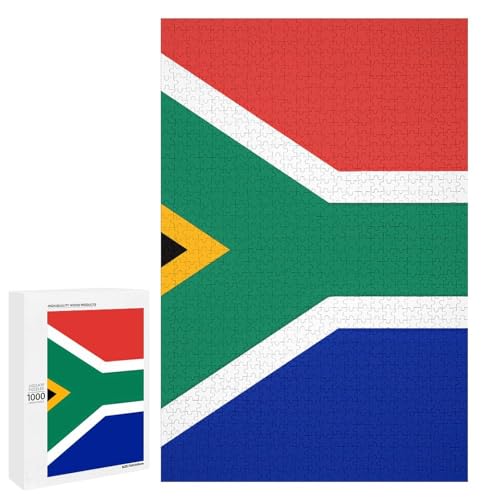 Holzpuzzle für Erwachsene, Südafrika Flagge gedrucktes Puzzle für Erwachsene, kommt mit einer schönen Box von BVKWNTSA