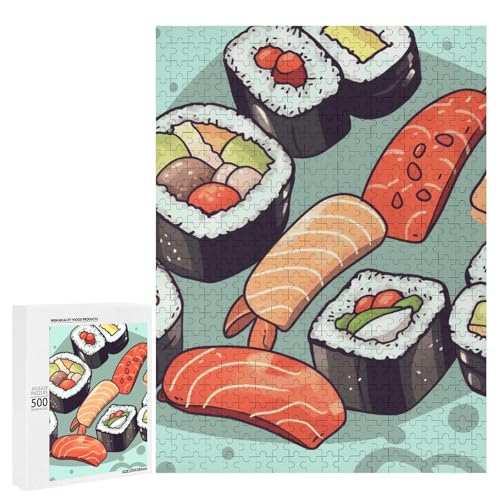 Holzpuzzle für Erwachsene, Sushi gedrucktes Puzzle für Erwachsene, kommt mit Einer schönen Box Holzpuzzle für Erwachsene, Sushi gedrucktes Puzzle für Erwachsene, kommt mit Einer schönen Box von BVKWNTSA