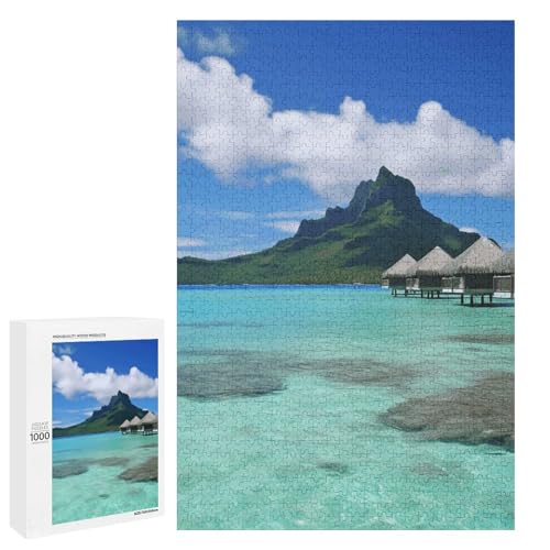 Holzpuzzle für Erwachsene, Tahiti Beach1 gedrucktes Puzzle für Erwachsene, kommt mit einer schönen Box von BVKWNTSA