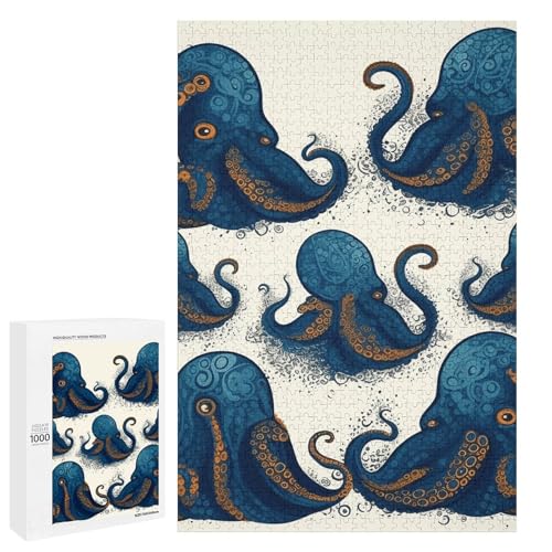 Holzpuzzle für Erwachsene, Tentakel Octopus Gedrucktes Puzzle für Erwachsene, Kommt mit einer schönen Box von BVKWNTSA