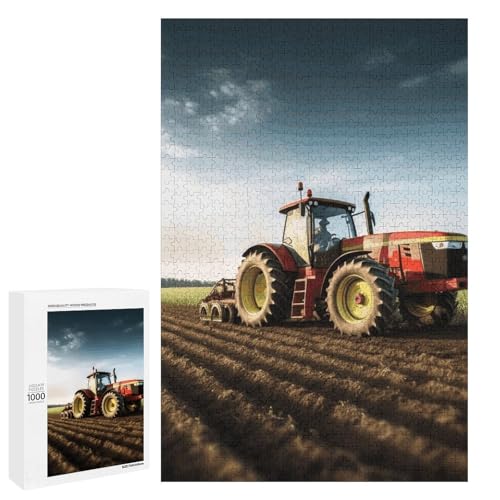 Holzpuzzle für Erwachsene, Traktor Bauernhof Gedrucktes Puzzle für Erwachsene, Kommt mit einer schönen Box von BVKWNTSA