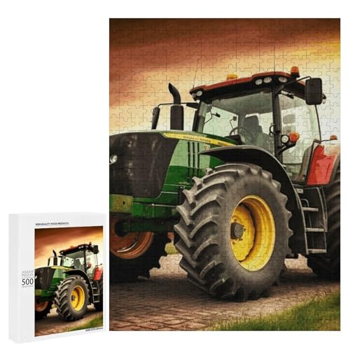 Holzpuzzle für Erwachsene, Traktor-Thema, gedrucktes Puzzle für Erwachsene, kommt mit Einer schönen Box von BVKWNTSA