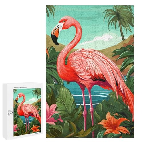 Holzpuzzle für Erwachsene, Tropischer Flamingo gedrucktes Puzzle für Erwachsene, kommt mit Einer schönen Box Holzpuzzle für Erwachsene, Tropischer Flamingo gedrucktes Puzzle für Erwachsene, kommt mit Einer schönen Box von BVKWNTSA