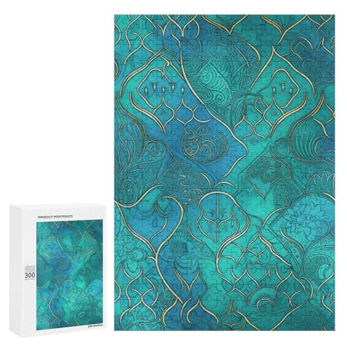 Holzpuzzle für Erwachsene, Türkismuster gedrucktes Puzzle für Erwachsene, kommt mit Einer schönen Box Holzpuzzle für Erwachsene, Türkismuster gedrucktes Puzzle für Erwachsene, kommt mit Einer schönen Box von BVKWNTSA