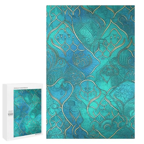 Holzpuzzle für Erwachsene, Türkismuster gedrucktes Puzzle für Erwachsene, kommt mit Einer schönen Box Holzpuzzle für Erwachsene, Türkismuster gedrucktes Puzzle für Erwachsene, kommt mit Einer schönen Box von BVKWNTSA