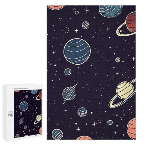 Holzpuzzle für Erwachsene, Weltraumplanet Muster gedrucktes Puzzle für Erwachsene, kommt mit Einer schönen Box Holzpuzzle für Erwachsene, Weltraumplanet Muster gedrucktes Puzzle für Erwachsene, kommt mit Einer schönen Box von BVKWNTSA