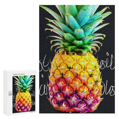 Holzpuzzle für Erwachsene, buntes Obst-Ananas-gedrucktes Puzzle für Erwachsene, kommt mit Einer schönen Box von BVKWNTSA
