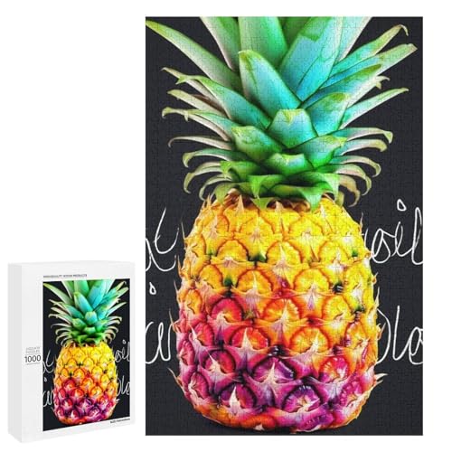 Holzpuzzle für Erwachsene, buntes Obst-Ananas-gedrucktes Puzzle für Erwachsene, kommt mit Einer schönen Box von BVKWNTSA