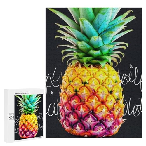 Holzpuzzle für Erwachsene, buntes Obst-Ananas-gedrucktes Puzzle für Erwachsene, kommt mit Einer schönen Box von BVKWNTSA
