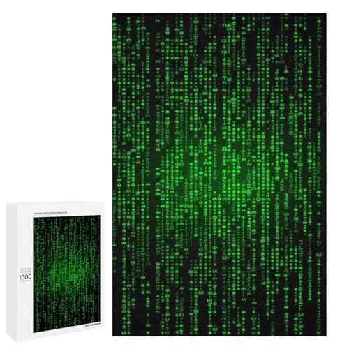Holzpuzzle für Erwachsene, grüne Zahlen, binäres gedrucktes Puzzle für Erwachsene, kommt mit einer schönen Box von BVKWNTSA