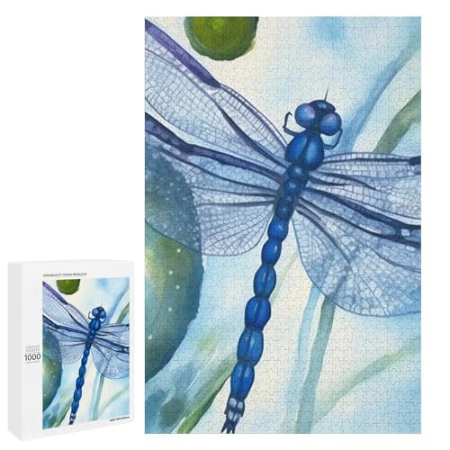 Holzpuzzle für Erwachsene, handgemaltes blaues Libelle gedrucktes Puzzle für Erwachsene, kommt mit Einer schönen Box Holzpuzzle für Erwachsene, handgemaltes blaues Libelle gedrucktes Puzzle für Erwachsene, kommt mit Einer schönen Box von BVKWNTSA