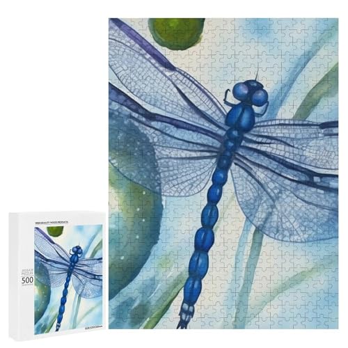 Holzpuzzle für Erwachsene, handgemaltes blaues Libelle gedrucktes Puzzle für Erwachsene, kommt mit Einer schönen Box Holzpuzzle für Erwachsene, handgemaltes blaues Libelle gedrucktes Puzzle für Erwachsene, kommt mit Einer schönen Box von BVKWNTSA