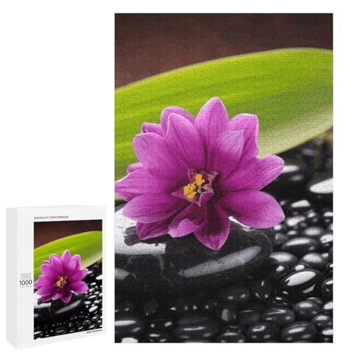 Holzpuzzle für Erwachsene, lila Blume mit schwarzem Stein gedrucktes Puzzle für Erwachsene, kommt mit Einer schönen Box Holzpuzzle für Erwachsene, lila Blume mit schwarzem Stein gedrucktes Puzzle für Erwachsene, kommt mit Einer schönen Box von BVKWNTSA