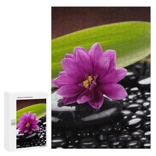 Holzpuzzle für Erwachsene, lila Blume mit schwarzem Stein gedrucktes Puzzle für Erwachsene, kommt mit einer schönen Box Holzpuzzle für Erwachsene, lila Blume mit schwarzem Stein gedrucktes Puzzle für Erwachsene, kommt mit einer schönen Box von BVKWNTSA
