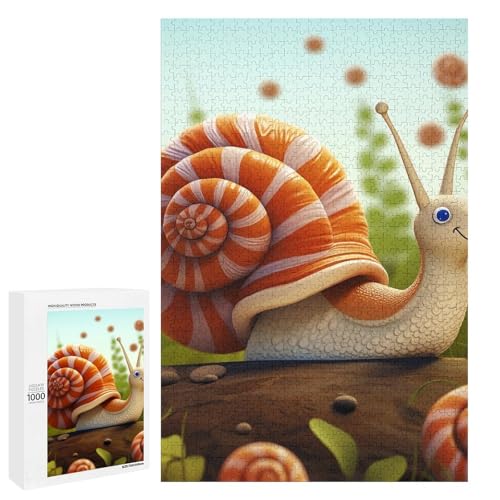 Holzpuzzle für Erwachsene, niedliche Schnecke gedrucktes Puzzle für Erwachsene, kommt mit einer schönen Box von BVKWNTSA