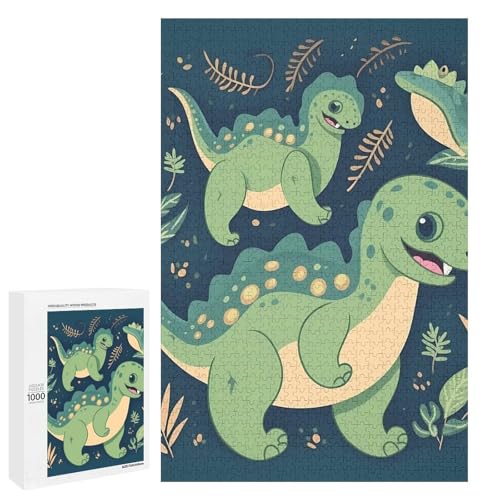 Holzpuzzle für Erwachsene, niedlicher Dinosaurier gedrucktes Puzzle für Erwachsene, kommt mit einer schönen Box von BVKWNTSA