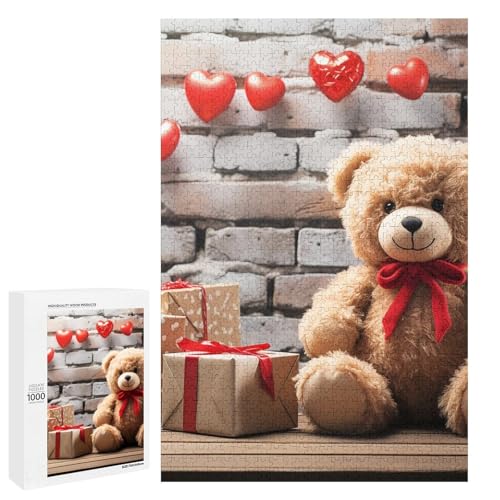 Holzpuzzle für Erwachsene, süßer Bär Valentinsgeschenk gedrucktes Puzzle für Erwachsene, kommt mit Einer schönen Box von BVKWNTSA