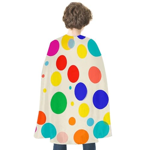 BVNMT Bedruckter Umhang mit farbigen Punkten, Unisex, für Erwachsene, Einheitsgröße (1 Stück) – ideal für Cosplay, Partys und mehr von BVNMT