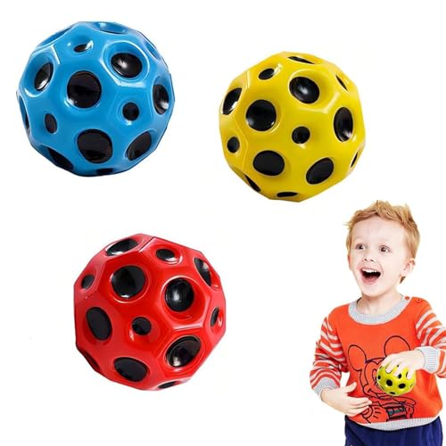 3 Stück Astro Jump Ball Moon Ball, Gummiball Spaceballs, Galaxy Ball Mini Bouncy Ball Mini Bouncing Ball Toy, Machen Sie EIN Knallen Geräusch, Mini Bouncing Ball Toy for Kids Party Gift 66mm von BVSRCP