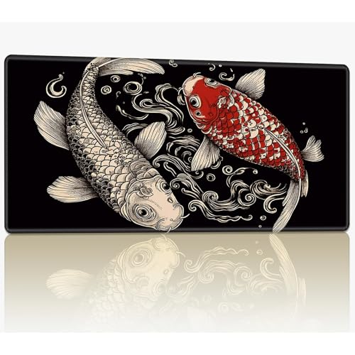 Für MTG Spielmatte mit genähten Kanten, 61 x 35,6 cm, genähte TCG-Karten-Spielmatte, Commander, Brettspiel-Matten, glatte Gummi-Oberfläche, Kampfspiel, Schreibtischmatte, Koi-Fisch Für MTG Spielmatte mit genähten Kanten, 61 x 35,6 cm, genähte TCG-Karten-Spielmatte, Commander, Brettspiel-Matten, glatte Gummi-Oberfläche, Kampfspiel, Schreibtischmatte, Koi-Fisch von BWEGRHE