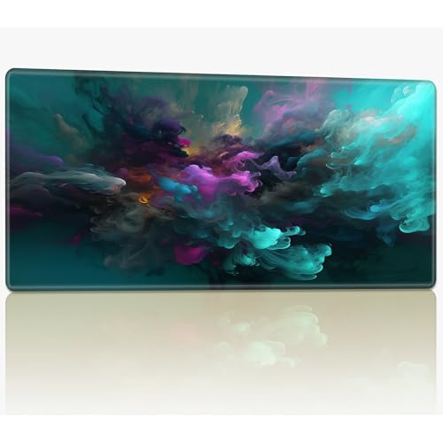 MTG Spielmatte mit genähten Kanten, 61 x 35,6 cm, genähte TCG-Karten-Spielmatte, Commander, Brettspiel-Matten, glatte Gummi-Oberfläche, Kampfspiel, Schreibtischmatte, Farbnebel von BWEGRHE