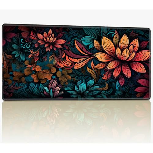 MTG Spielmatte mit genähten Kanten, 61 x 35,6 cm, genähte TCG-Karten-Spielmatte, Commander, Brettspiel-Matten, glatte Gummi-Oberfläche, Kampfspiel, Schreibtischmatte, bunte Blumen MTG Spielmatte mit genähten Kanten, 61 x 35,6 cm, genähte TCG-Karten-Spielmatte, Commander, Brettspiel-Matten, glatte Gummi-Oberfläche, Kampfspiel, Schreibtischmatte, bunte Blumen von BWEGRHE