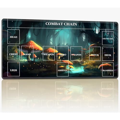 Neue Playmat mit Zonen für CCG MTG Sammelkartenspiel, 61 x 35,6 cm, genähte TCG-Karten-Spielmatte, Commander, Brettspiel-Matten, glatte Gummi-Oberfläche, Kampfspiel, Schreibtischmatte, verzauberter von BWEGRHE