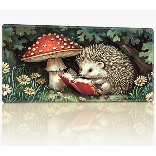 Playmat für MTG, TCG-Karten-Spielmatte mit genähten Kanten, 61 x 35,6 cm, Commander Board Battle Game Matten, glatte Gummi-Oberfläche, Mauspad, Schreibtischmatte, Pilz-Igel Playmat für MTG, TCG-Karten-Spielmatte mit genähten Kanten, 61 x 35,6 cm, Commander Board Battle Game Matten, glatte Gummi-Oberfläche, Mauspad, Schreibtischmatte, Pilz-Igel von BWEGRHE