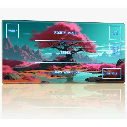 Playmat mit Magic Zone für MTG Sammelkartenspiel, 61 x 35,6 cm, genähte TCG-Kartenspielmatte, Commander, Brettspiel-Matten, glatte Gummi-Oberfläche, Kampfspiel, Schreibtischmatte, rosa Kirschbaum Playmat mit Magic Zone für MTG Sammelkartenspiel, 61 x 35,6 cm, genähte TCG-Kartenspielmatte, Commander, Brettspiel-Matten, glatte Gummi-Oberfläche, Kampfspiel, Schreibtischmatte, rosa Kirschbaum von BWEGRHE