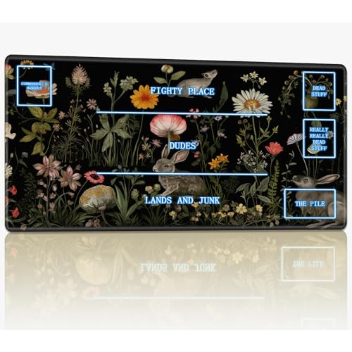 Playmat with Magic Zone for MTG Trading Card Game, 24 x 14 Inch Stitched TCG Card Play Mat Commander, Board Game Mats Smooth Rubber Surface Battle Game Desk Mat, Rabbit Flowers Playmat with Magic Zone for MTG Trading Card Game, 24 x 14 Inch Stitched TCG Card Play Mat Commander, Board Game Mats Smooth Rubber Surface Battle Game Desk Mat, Rabbit Flowers von BWEGRHE