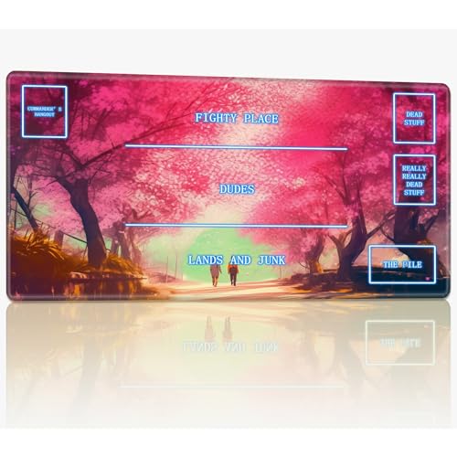 Playmat with Magic Zone for MTG Trading Card Game, 61.0 cmx35.6 cm Stitched TCG Card Play Mat Commander Board Game Mats Smooth Rubber Surface Battle Game Desk Mat, Blooming Pink Flower Tree Playmat with Magic Zone for MTG Trading Card Game, 61.0 cmx35.6 cm Stitched TCG Card Play Mat Commander Board Game Mats Smooth Rubber Surface Battle Game Desk Mat, Blooming Pink Flower Tree von BWEGRHE