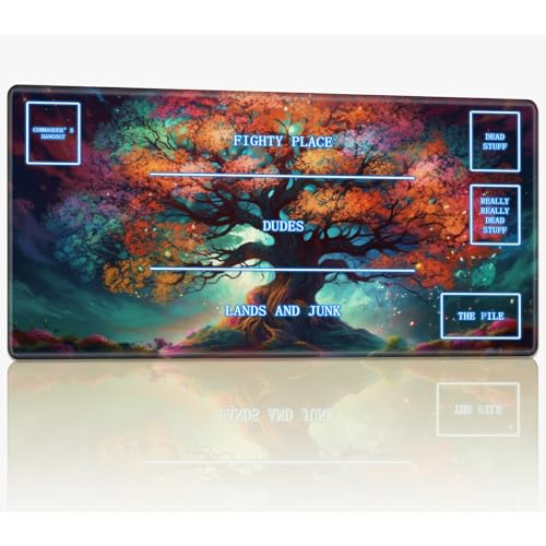 Playmat with Magic Zone for MTG Trading Card Game, 61.0 cmx35.6 cm Stitched TCG Card Play Mat Commander Board Game Mats Smooth Rubber Surface Battle Game Desk Mat, Fantasy Tree Playmat with Magic Zone for MTG Trading Card Game, 61.0 cmx35.6 cm Stitched TCG Card Play Mat Commander Board Game Mats Smooth Rubber Surface Battle Game Desk Mat, Fantasy Tree von BWEGRHE