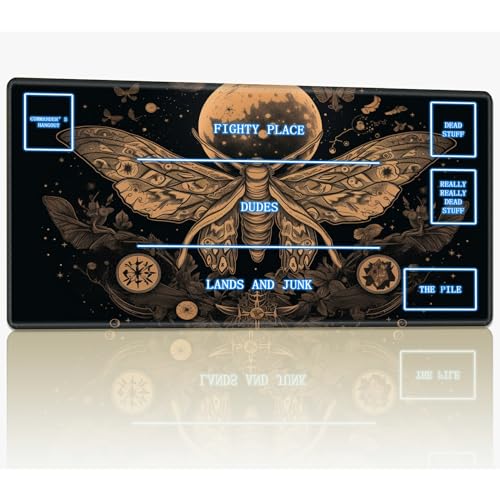 Playmat with Magic Zone for MTG Trading Card Game, 61.0 cmx35.6 cm Stitched TCG Card Play Mat Commander Board Game Mats Smooth Rubber Surface Battle Game Desk Mat, Goth Moth Playmat with Magic Zone for MTG Trading Card Game, 61.0 cmx35.6 cm Stitched TCG Card Play Mat Commander Board Game Mats Smooth Rubber Surface Battle Game Desk Mat, Goth Moth von BWEGRHE