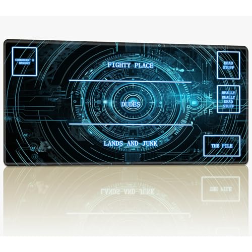 Playmat with Magic Zone for MTG Trading Card Game, 61.0 cmx35.6 cm Stitched TCG Card Play Mat Commander Board Game Mats Smooth Rubber Surface Battle Game Desk Mat, Technology Aperture Playmat with Magic Zone for MTG Trading Card Game, 61.0 cmx35.6 cm Stitched TCG Card Play Mat Commander Board Game Mats Smooth Rubber Surface Battle Game Desk Mat, Technology Aperture von BWEGRHE