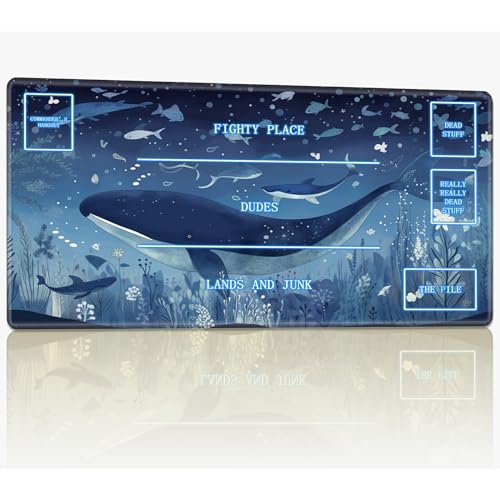 Playmat with Magic Zone for MTG Trading Card Game, 61.0 cmx35.6 cm Stitched TCG Card Play Mat Commander Board Game Mats Smooth Rubber Surface Battle Game Desk Mat, Whale Ocean Playmat with Magic Zone for MTG Trading Card Game, 61.0 cmx35.6 cm Stitched TCG Card Play Mat Commander Board Game Mats Smooth Rubber Surface Battle Game Desk Mat, Whale Ocean von BWEGRHE