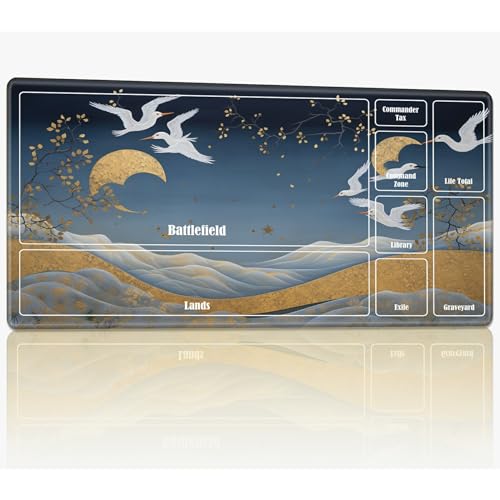 Playmat with Zones for MTG Magic The Gathering, 61.0 cmx35.6 cm Stitched TCG Card Play Mat Commmander Board Game Mats Smooth Rubber Surface Battle Game Desk Mat, Crane Golden Cloud Playmat with Zones for MTG Magic The Gathering, 61.0 cmx35.6 cm Stitched TCG Card Play Mat Commmander Board Game Mats Smooth Rubber Surface Battle Game Desk Mat, Crane Golden Cloud von BWEGRHE