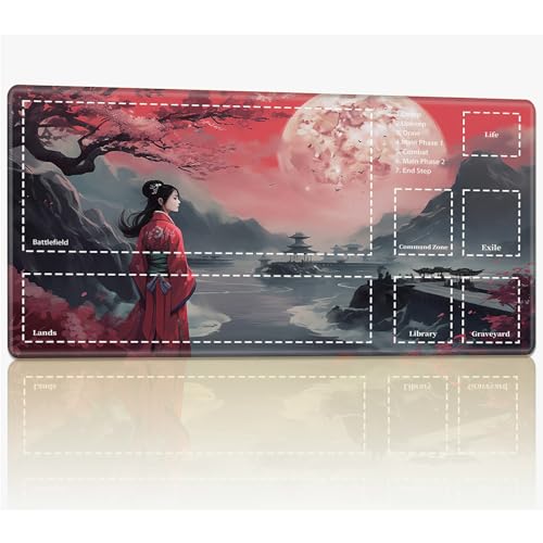 Playmat with Zones for MTG Magic The Gathering, 61.0 cmx35.6 cm Stitched TCG Trading Card Play Mat Commmander Board Game Mats Smooth Rubber Surface Battle Game Desk Mat, Beauty in Moonlight Playmat with Zones for MTG Magic The Gathering, 61.0 cmx35.6 cm Stitched TCG Trading Card Play Mat Commmander Board Game Mats Smooth Rubber Surface Battle Game Desk Mat, Beauty in Moonlight von BWEGRHE