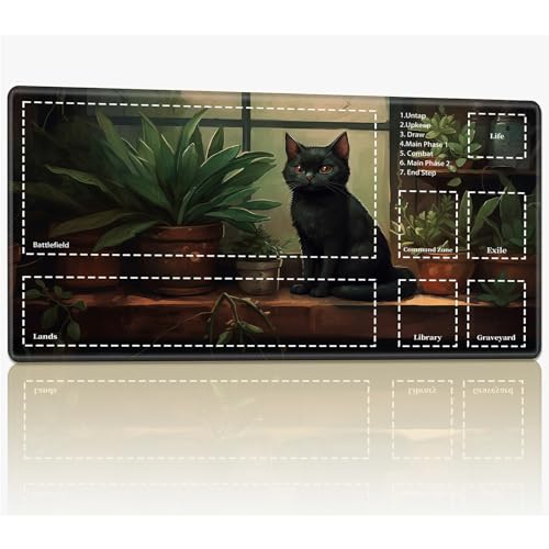 Playmat with Zones for MTG Magic The Gathering, 61.0 cmx35.6 cm Stitched TCG Trading Card Play Mat Commmander Board Game Mats Smooth Rubber Surface Battle Game Desk Mat, Black Cat on Window Sill Playmat with Zones for MTG Magic The Gathering, 61.0 cmx35.6 cm Stitched TCG Trading Card Play Mat Commmander Board Game Mats Smooth Rubber Surface Battle Game Desk Mat, Black Cat on Window Sill von BWEGRHE